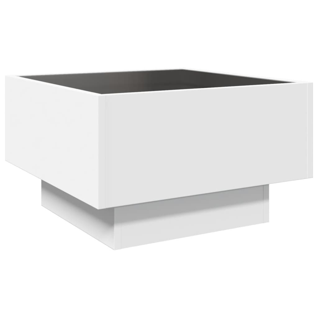 Table basse avec LED blanc 50x50x30 cm bois d’ingénierie - Tables basses