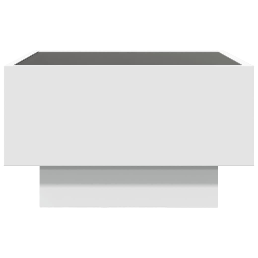 Table basse avec LED blanc 50x50x30 cm bois d’ingénierie - Tables basses