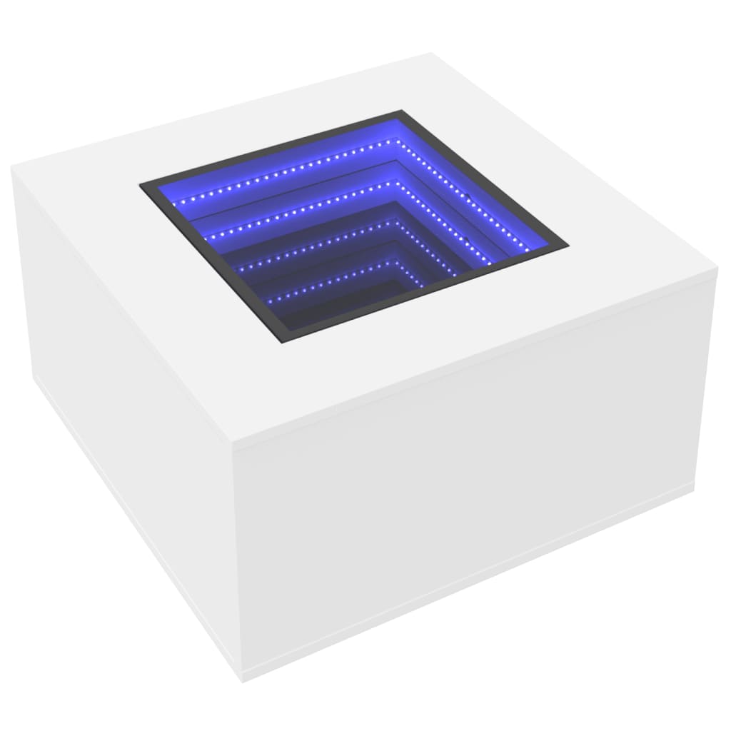 Table basse avec LED blanc 60x60x40 cm bois d’ingénierie - Tables basses