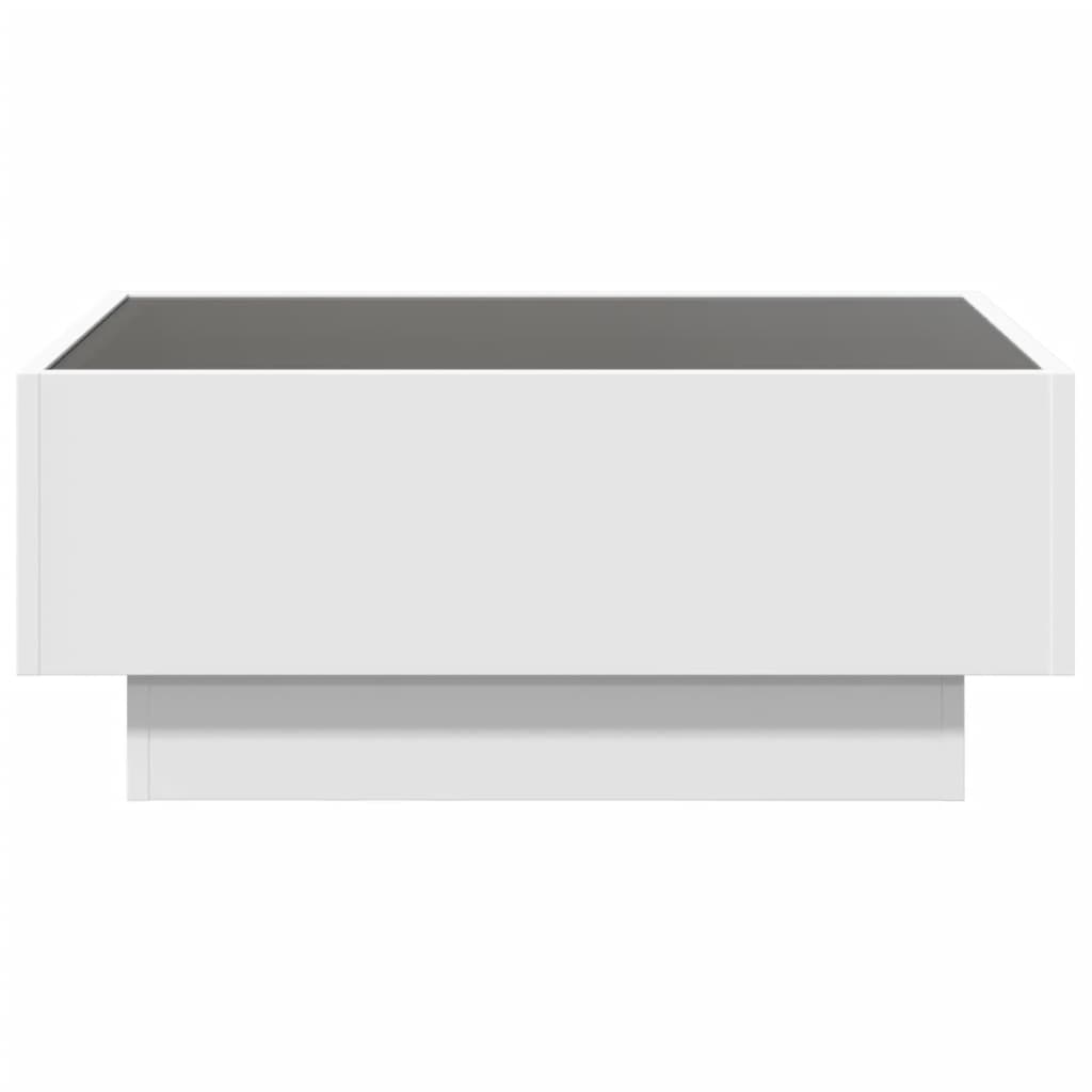 Table basse avec LED blanc 70x50x30 cm bois d’ingénierie - Tables basses