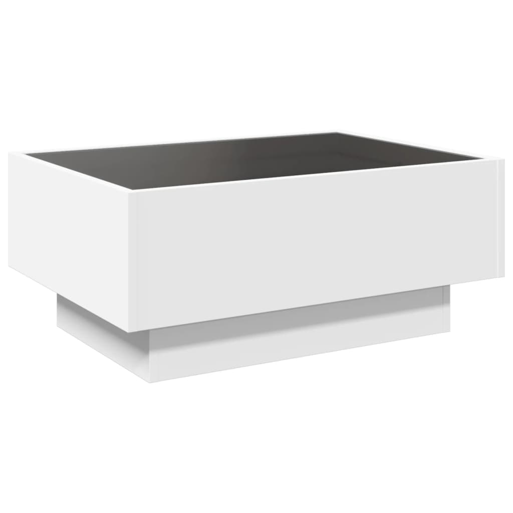 Table basse avec LED blanc 70x50x30 cm bois d’ingénierie - Tables basses
