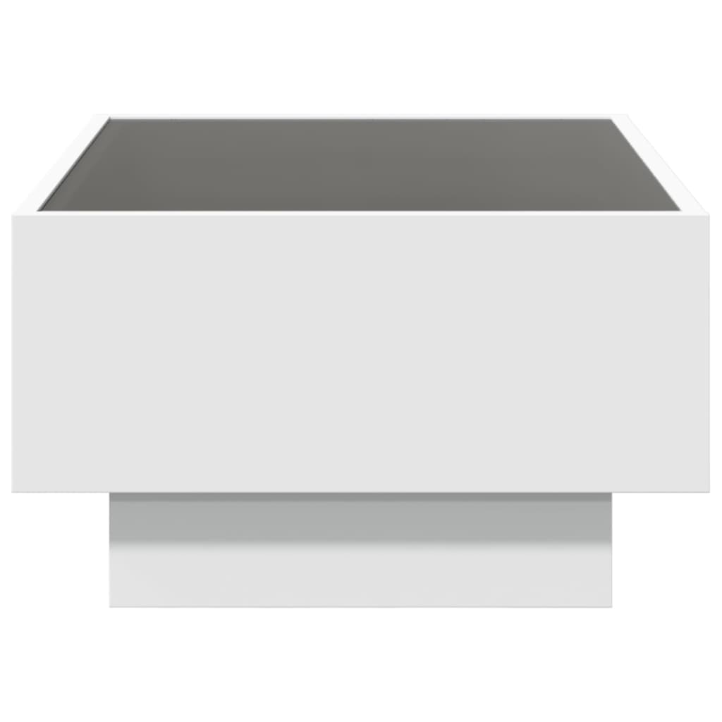 Table basse avec LED blanc 70x50x30 cm bois d’ingénierie - Tables basses