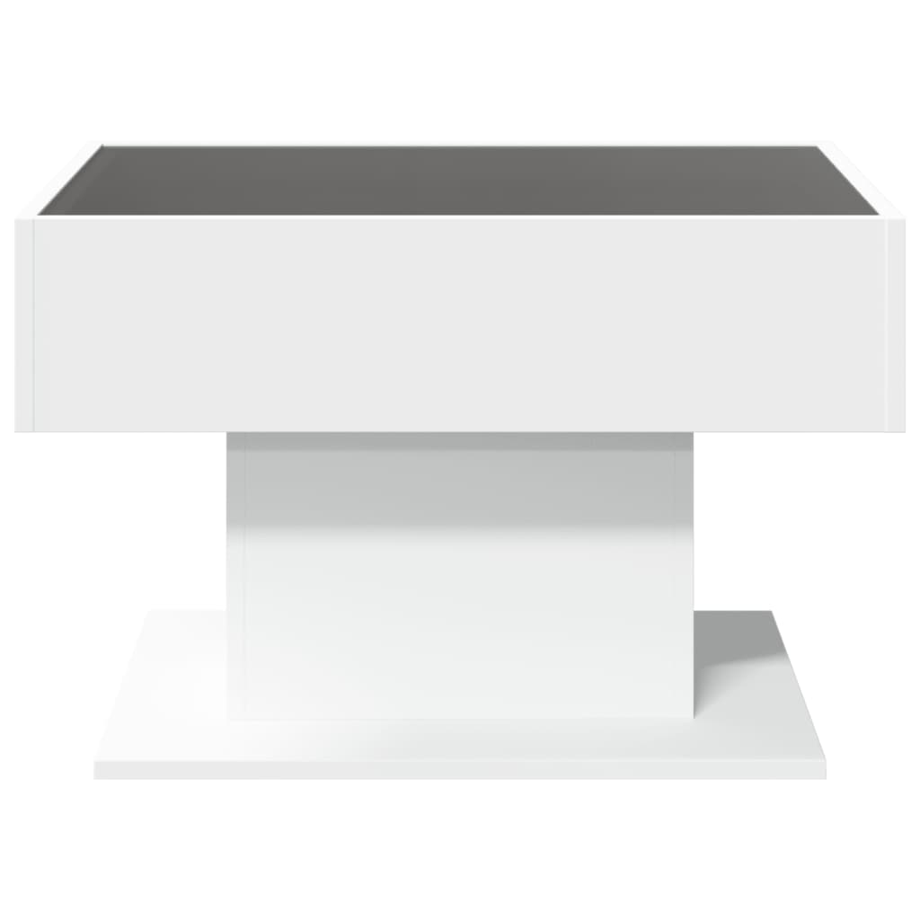 Table basse avec LED blanc 70x50x45 cm bois d’ingénierie - Tables basses