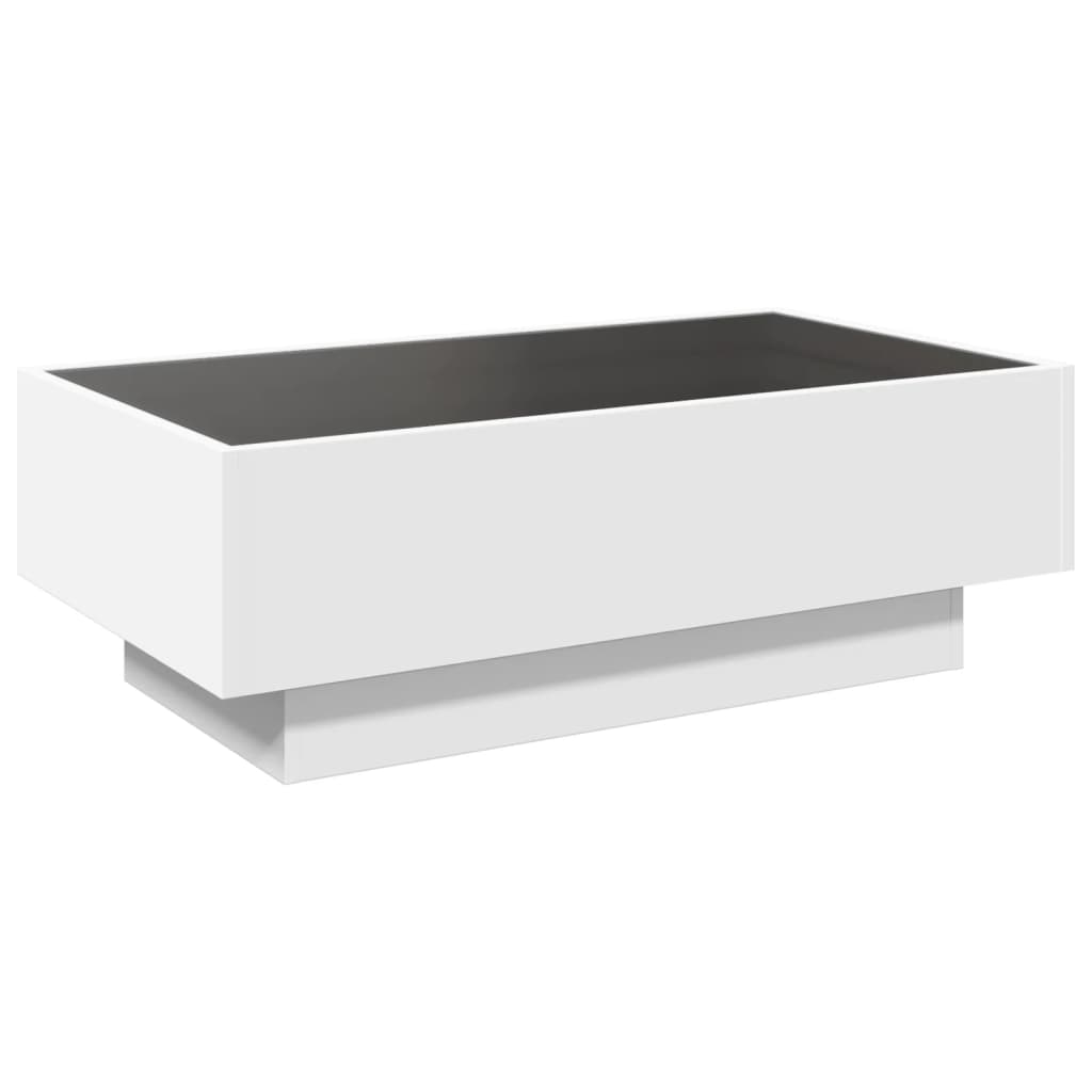Table basse avec LED blanc 90x50x30 cm bois d’ingénierie - Tables basses