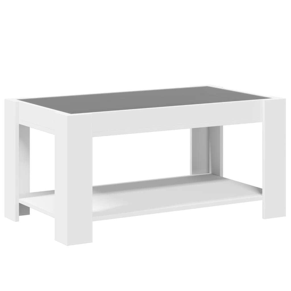 Table basse avec LED blanc 93x53x45 cm bois d’ingénierie - Tables basses