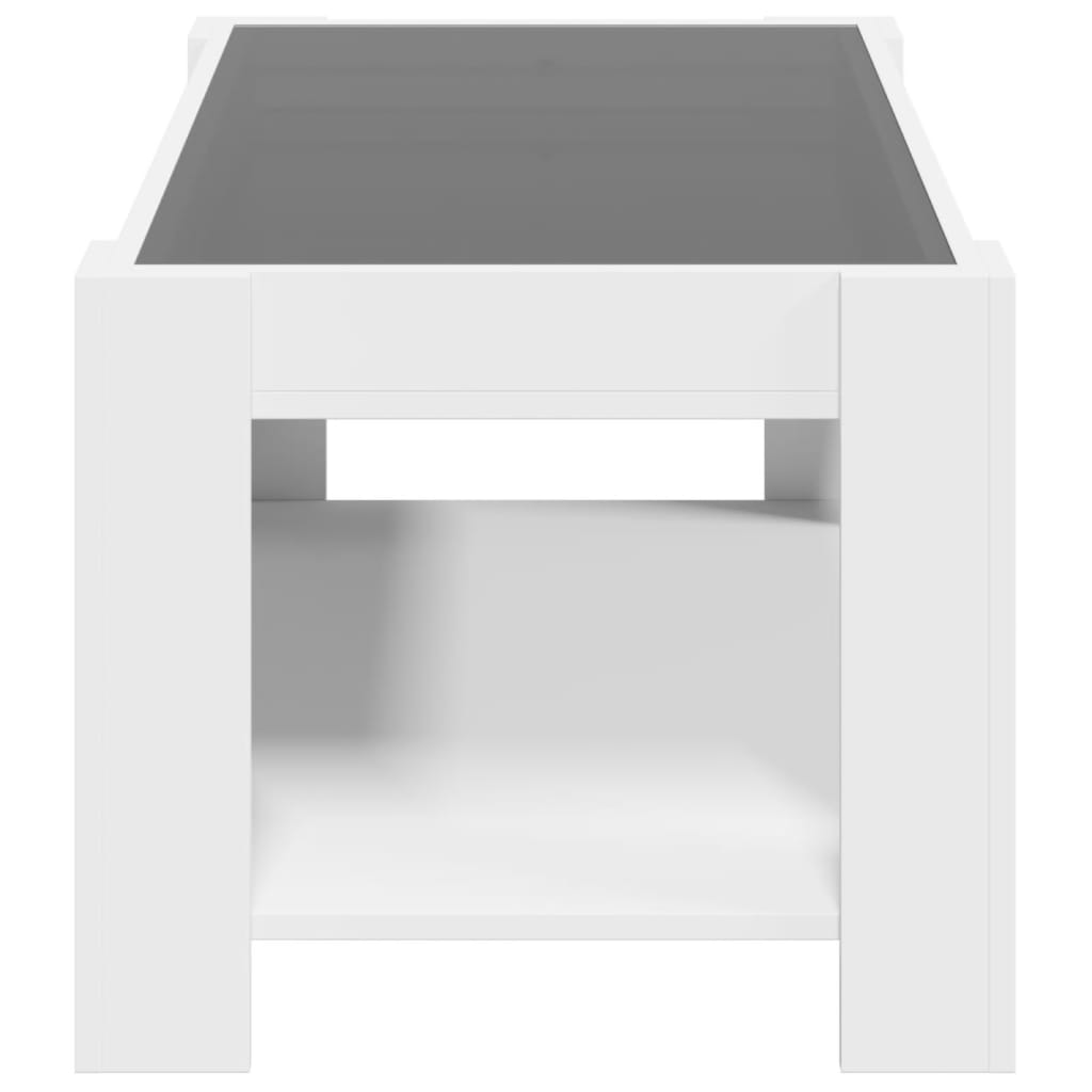Table basse avec LED blanc 93x53x45 cm bois d’ingénierie - Tables basses