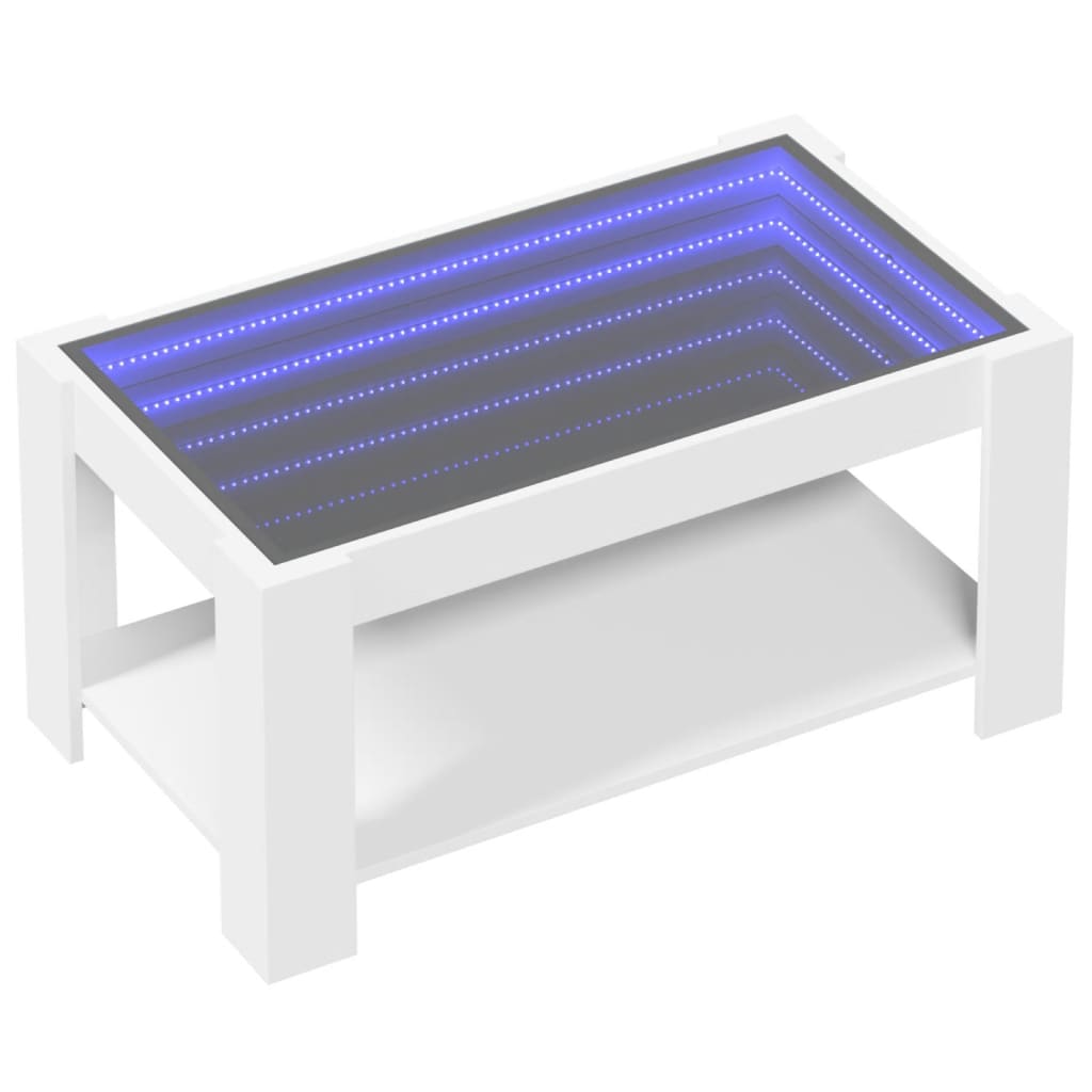 Table basse avec LED blanc 93x53x45 cm bois d’ingénierie - Tables basses