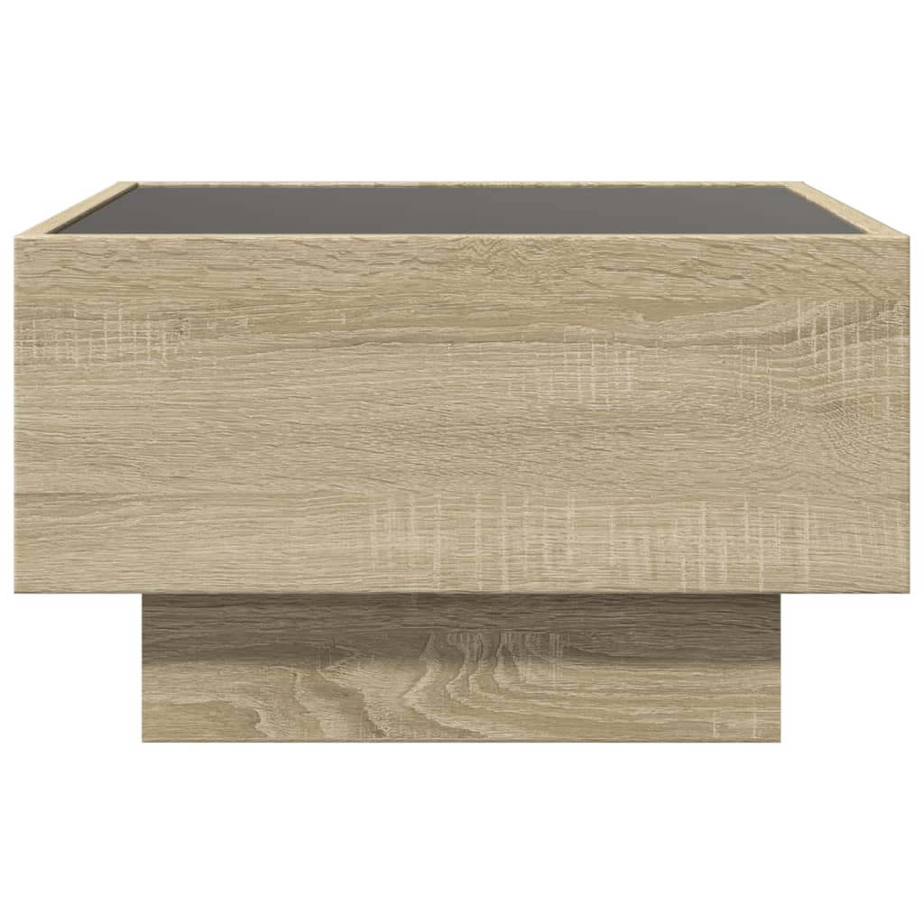 Table basse avec LED chêne sonoma 50x50x30 cm bois d’ingénierie - Tables basses