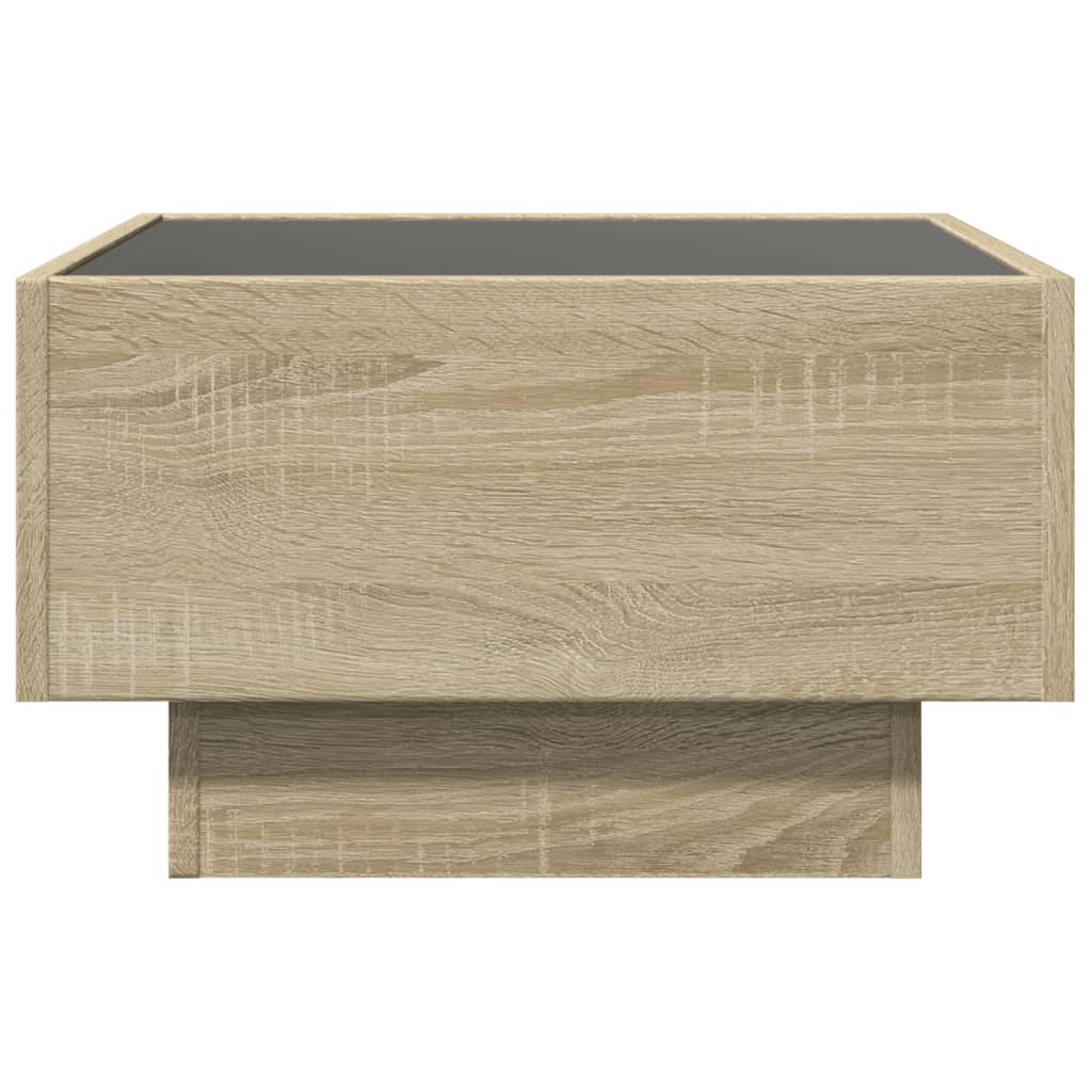 Table basse avec LED chêne sonoma 50x50x30 cm bois d’ingénierie - Tables basses
