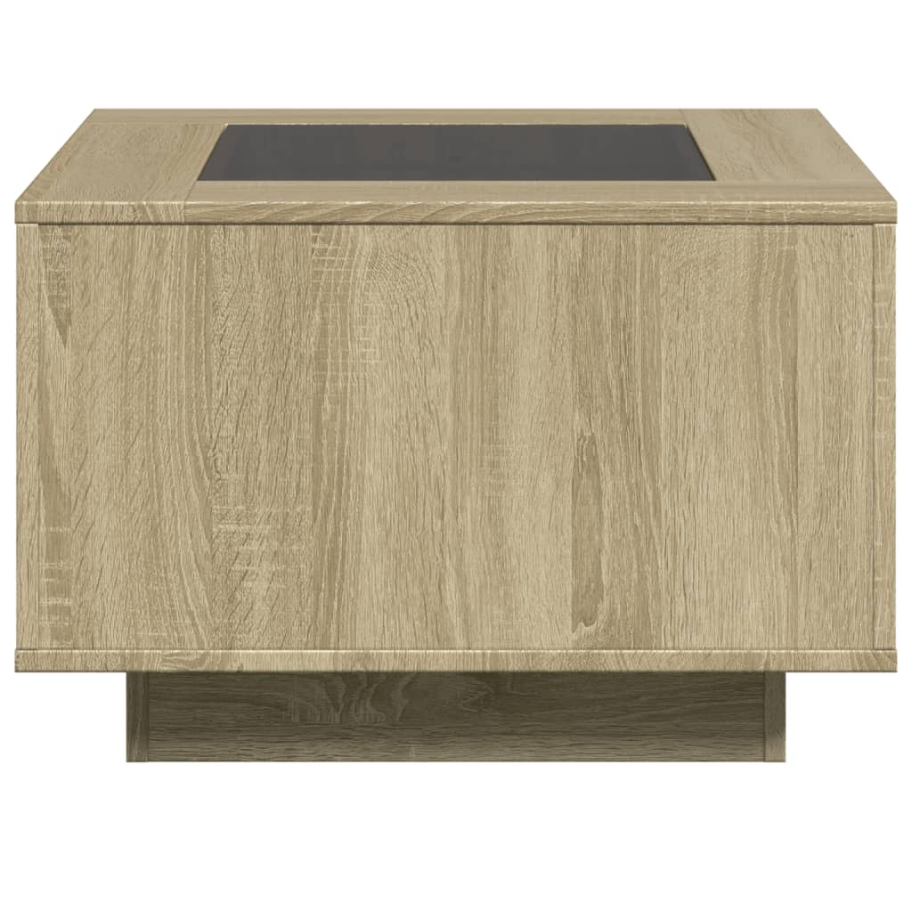 Table basse avec LED chêne sonoma 60x60x40 cm bois d’ingénierie - Tables basses