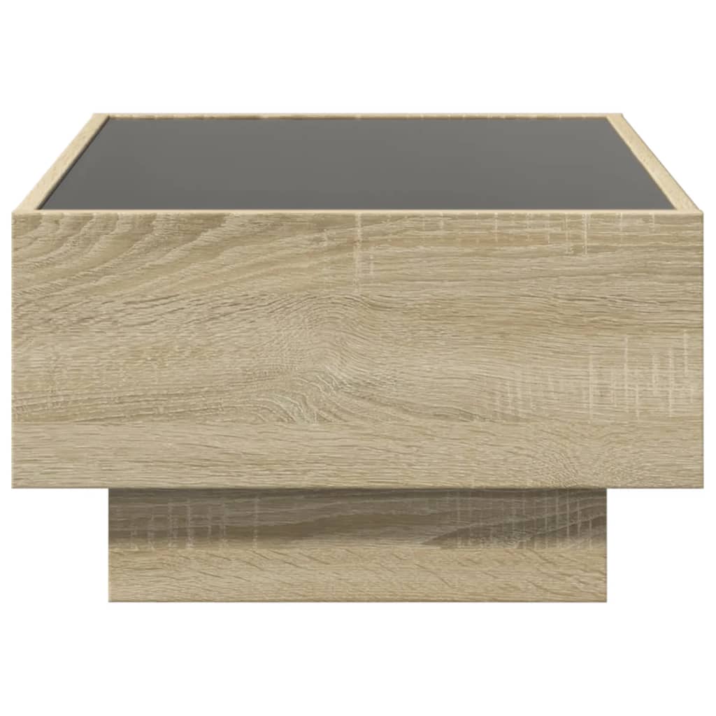 Table basse avec LED chêne sonoma 70x50x30 cm bois d’ingénierie - Tables basses