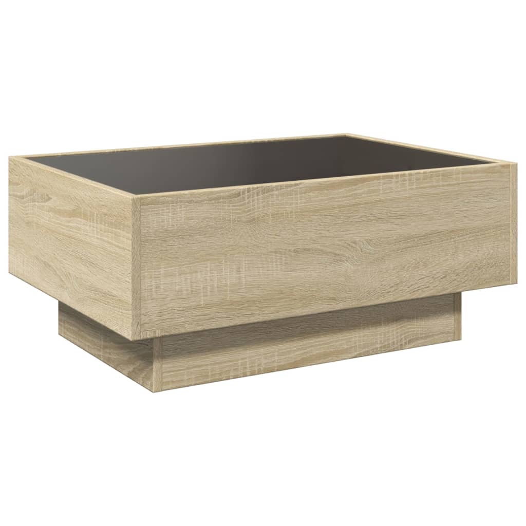 Table basse avec LED chêne sonoma 70x50x30 cm bois d’ingénierie - Tables basses