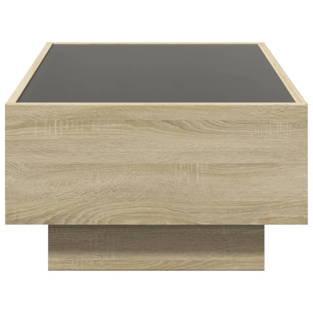 Table basse avec LED chêne sonoma 90x50x30 cm bois d’ingénierie - Tables basses