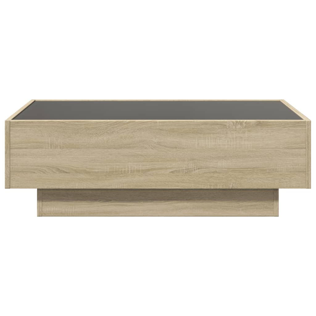 Table basse avec LED chêne sonoma 90x50x30 cm bois d’ingénierie - Tables basses