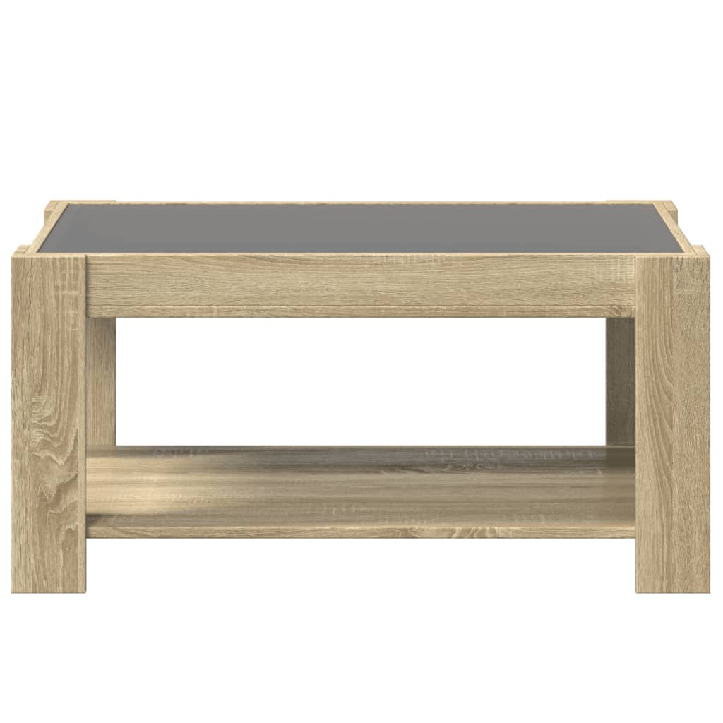 Table basse avec LED chêne sonoma 93x53x45 cm bois d’ingénierie - Tables basses
