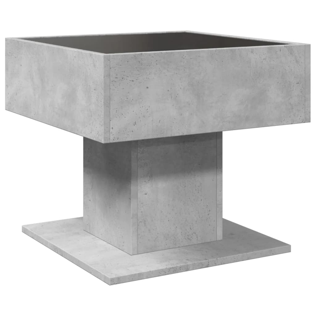 Table basse avec LED gris béton 50x50x45 cm bois d’ingénierie - Tables basses