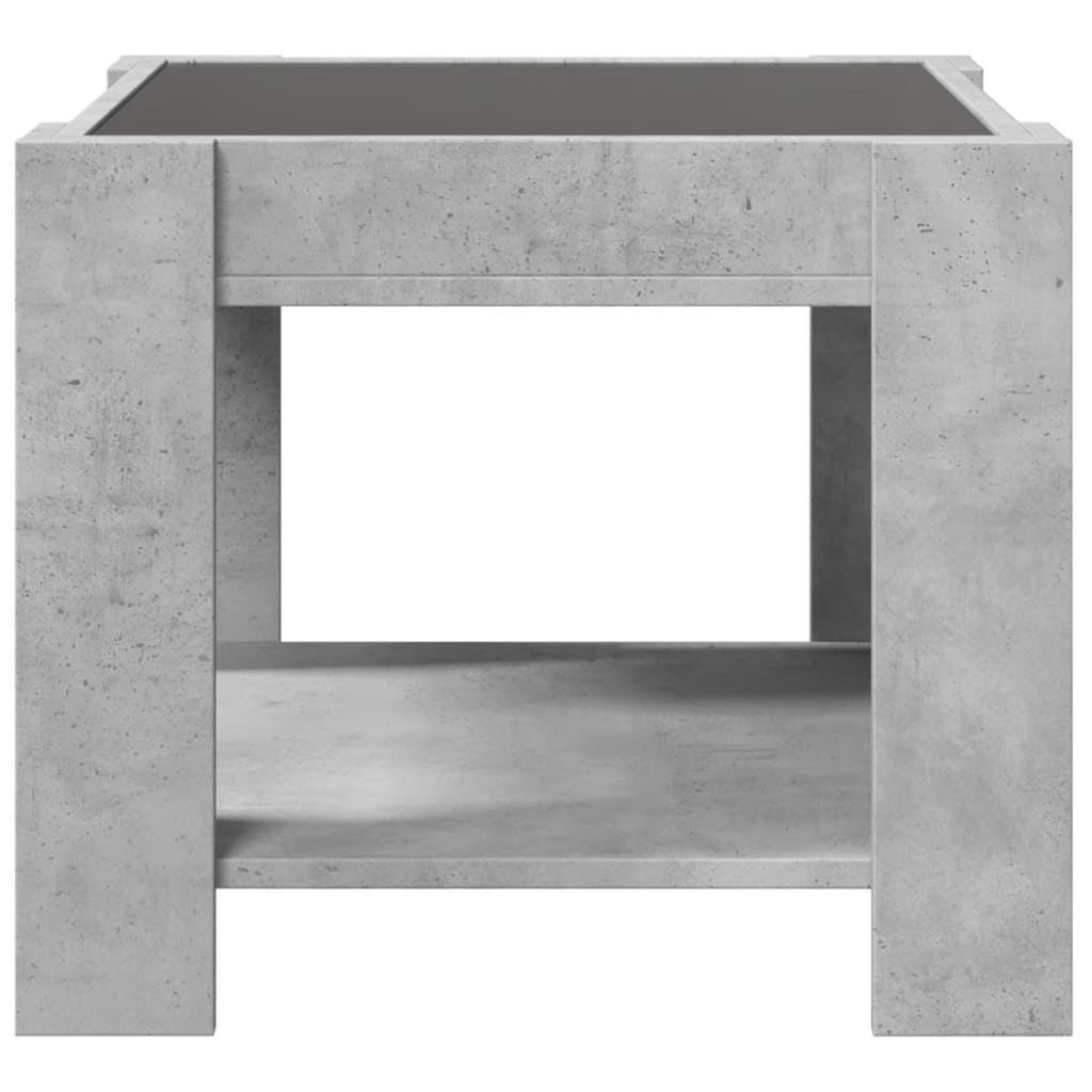 Table basse avec LED gris béton 53x53x45 cm bois d’ingénierie - Tables basses