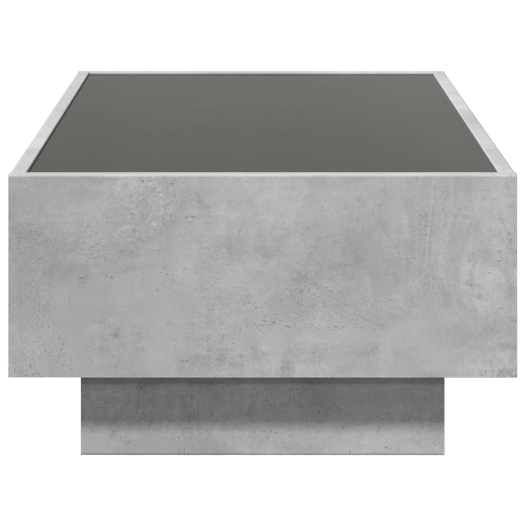 Table basse avec LED gris béton 90x50x30 cm bois d’ingénierie - Tables basses