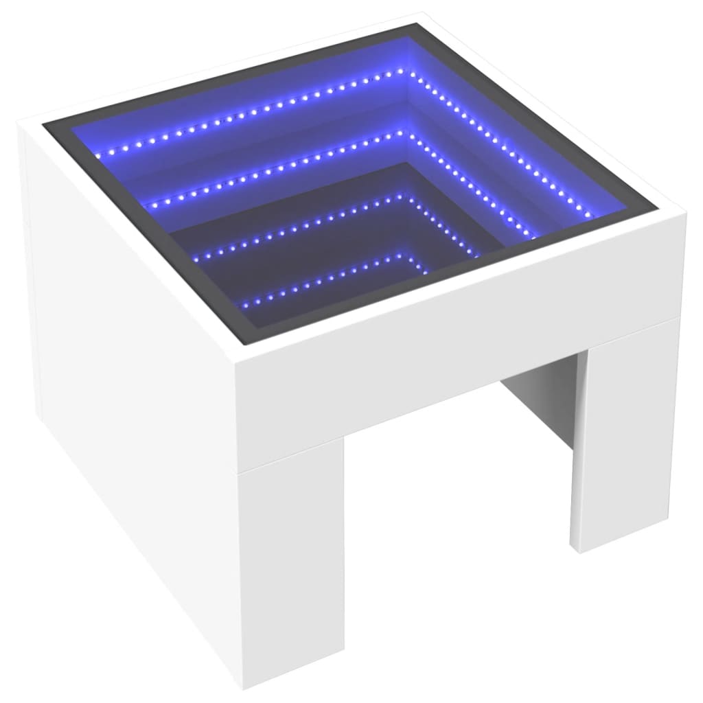 Table basse avec LED infini blanc 40x40x30 cm - Tables basses