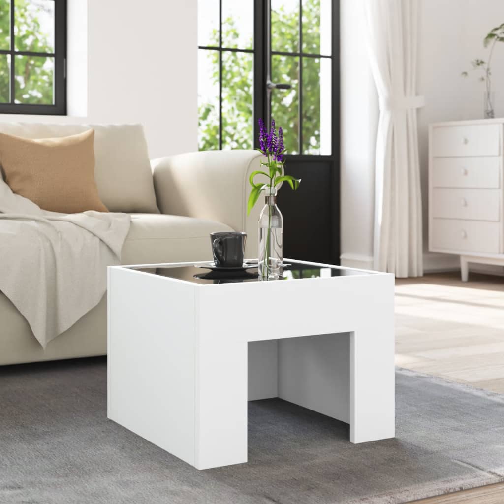 Table basse avec LED infini blanc 40x40x30 cm - Tables basses