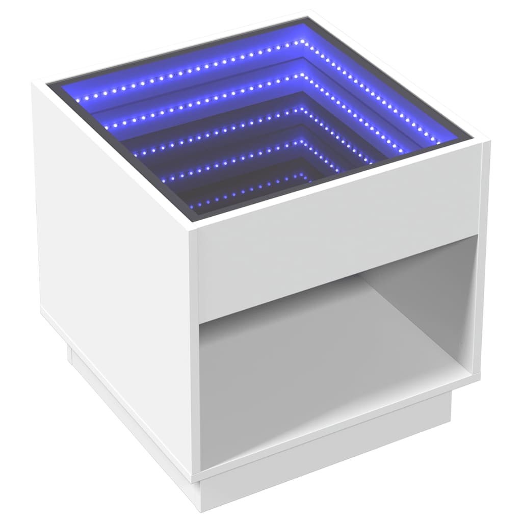 Table basse avec LED infini blanc 50x50x50 cm - Tables basses