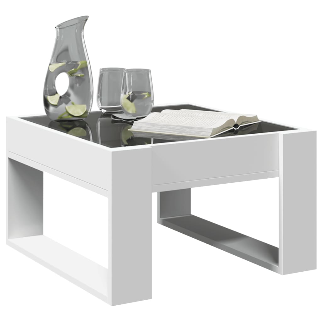 Table basse avec LED infini blanc 50x53x30 cm - Tables basses