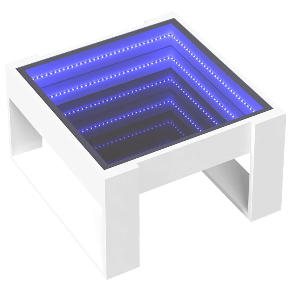Table basse avec LED infini blanc 50x53x30 cm - Tables basses