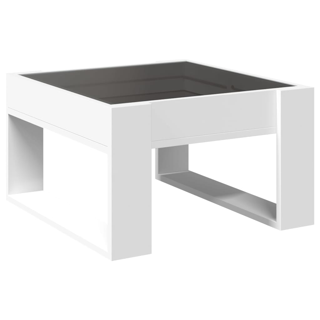Table basse avec LED infini blanc 50x53x30 cm - Tables basses