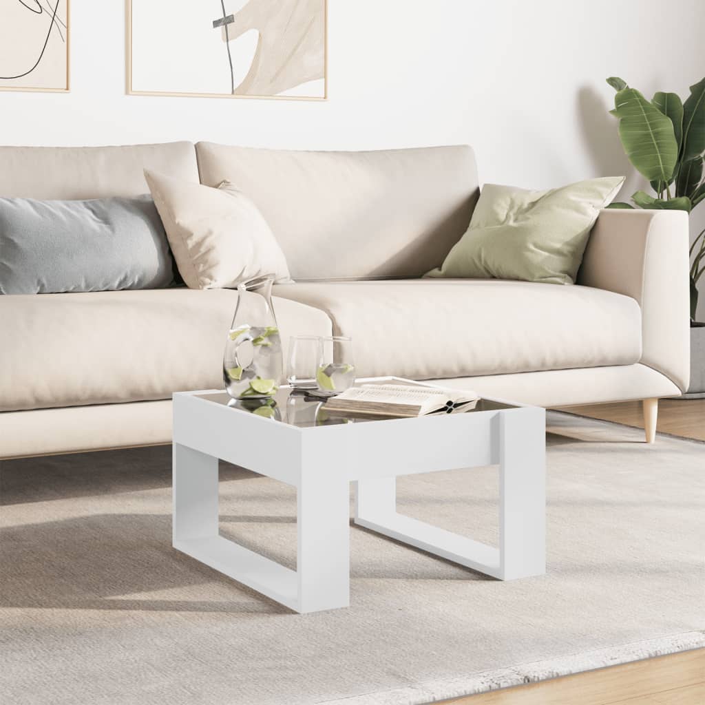 Table basse avec LED infini blanc 50x53x30 cm - Tables basses
