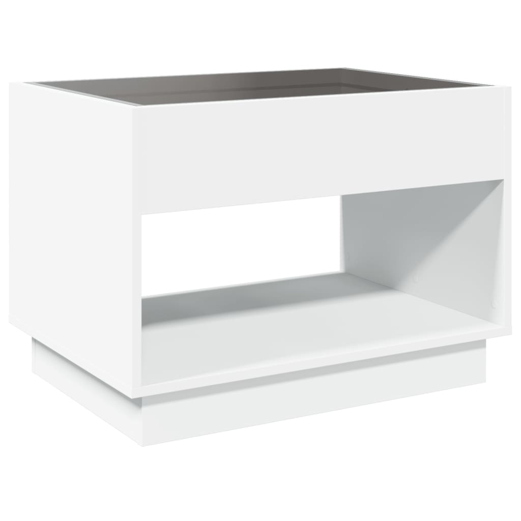 Table basse avec LED infini blanc 70x50x50 cm - Tables basses