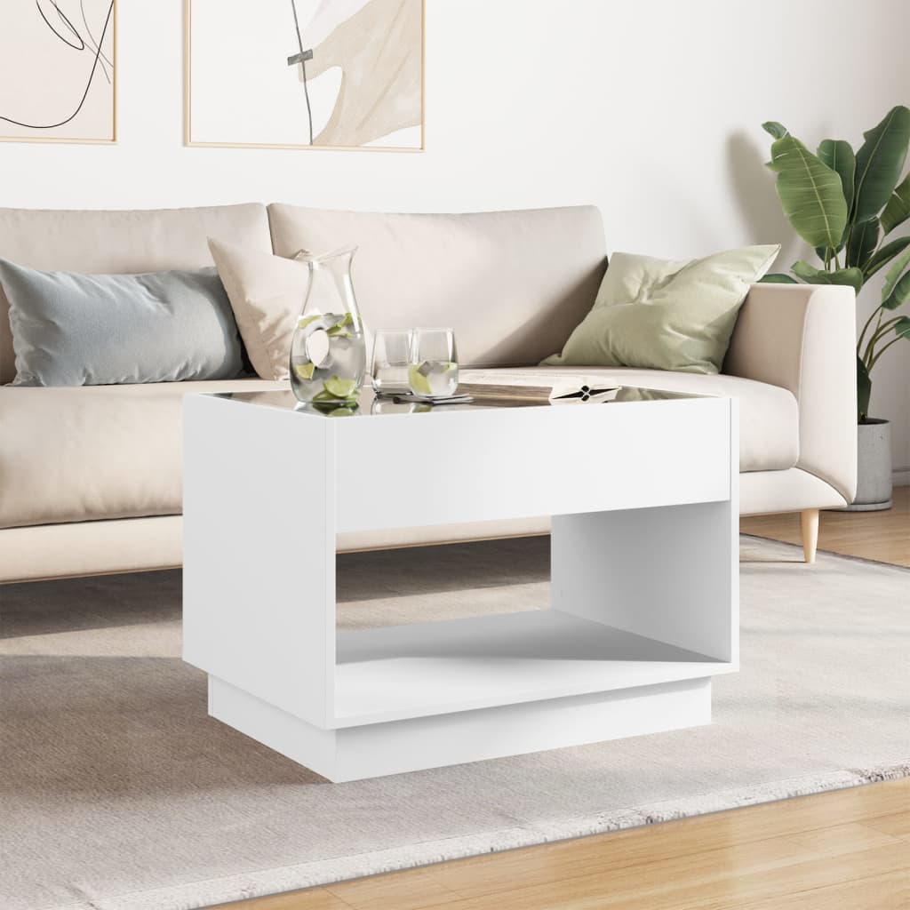 Table basse avec LED infini blanc 70x50x50 cm - Tables basses