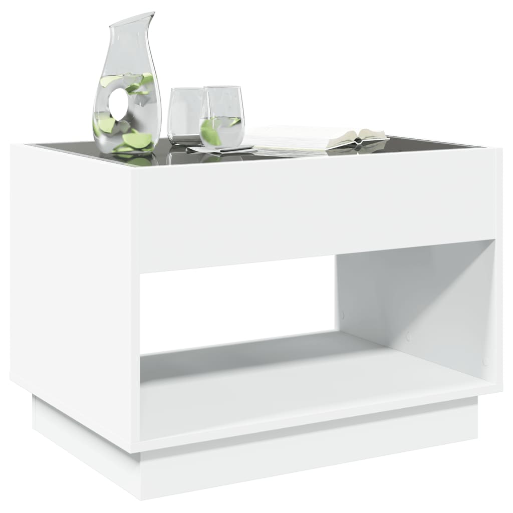 Table basse avec LED infini blanc 70x50x50 cm - Tables basses