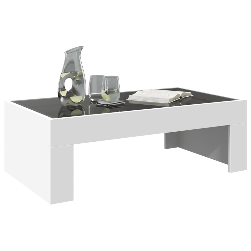 Table basse avec LED infini blanc 90x50x30 cm - Tables basses