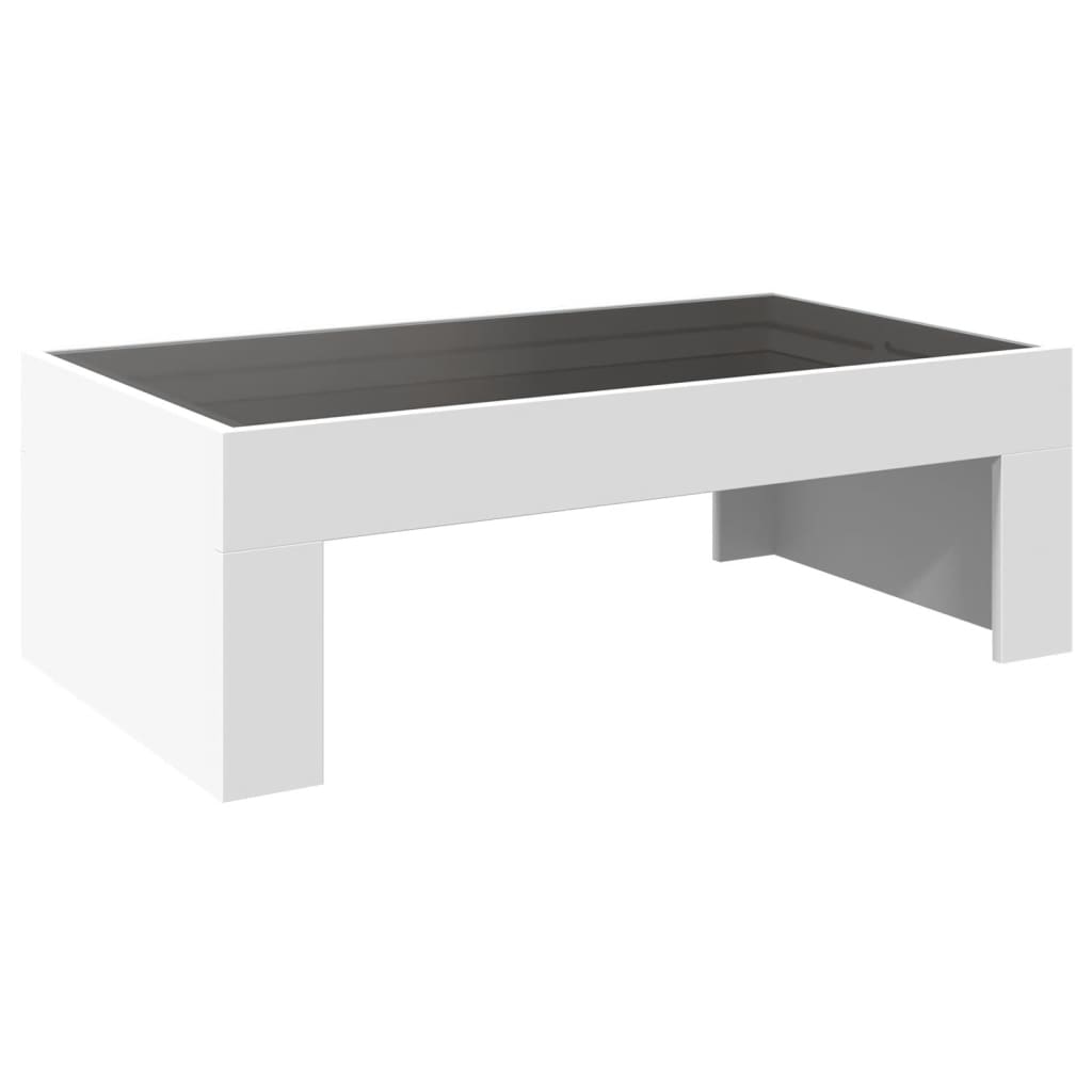 Table basse avec LED infini blanc 90x50x30 cm - Tables basses