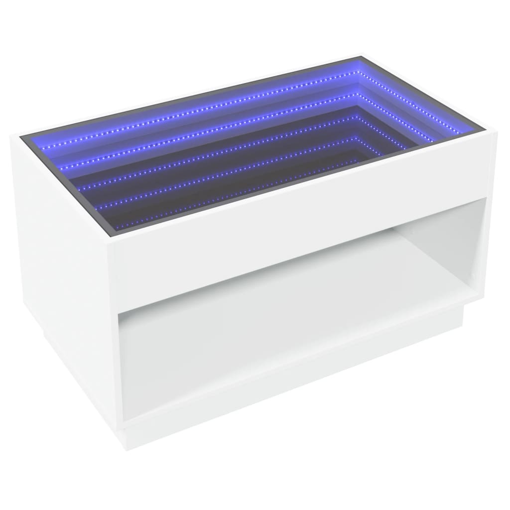 Table basse avec LED infini blanc 90x50x50 cm - Tables basses