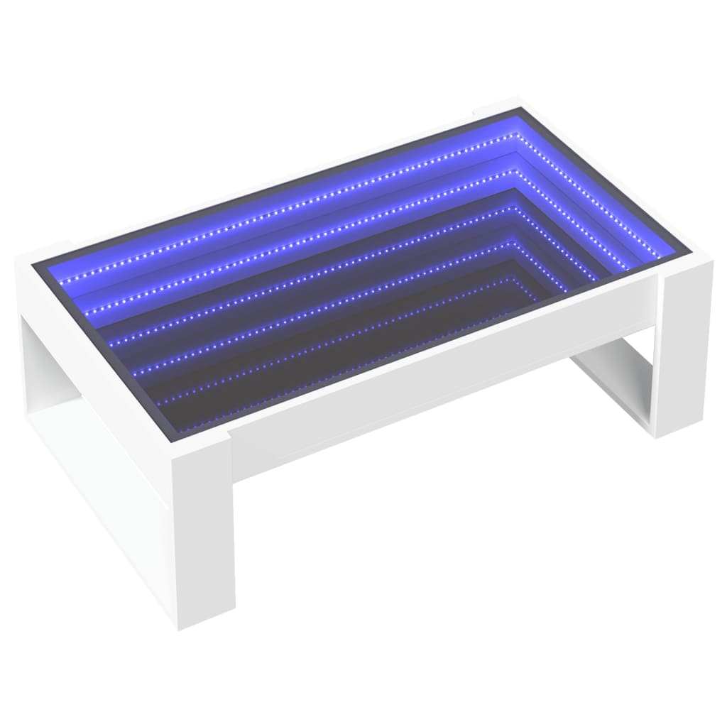 Table basse avec LED infini blanc 90x53x30 cm - Tables basses