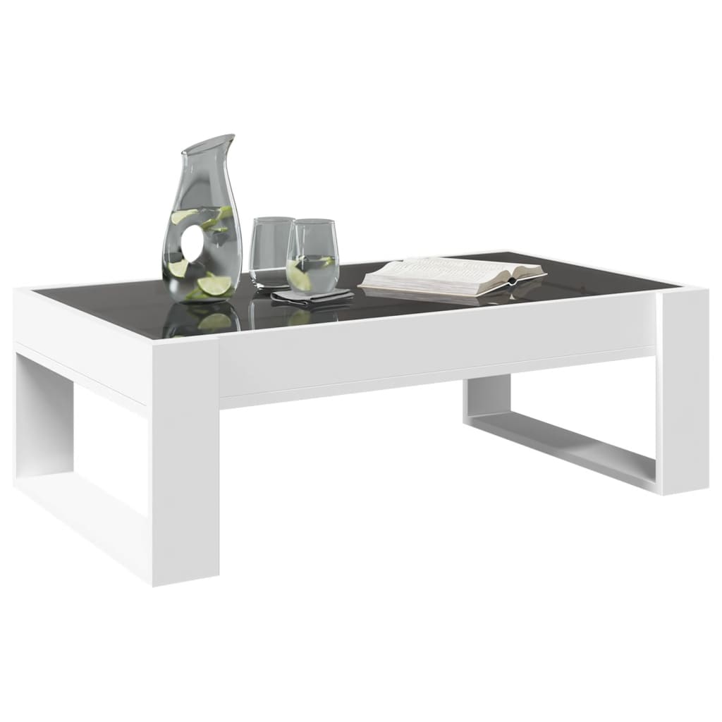 Table basse avec LED infini blanc 90x53x30 cm - Tables basses