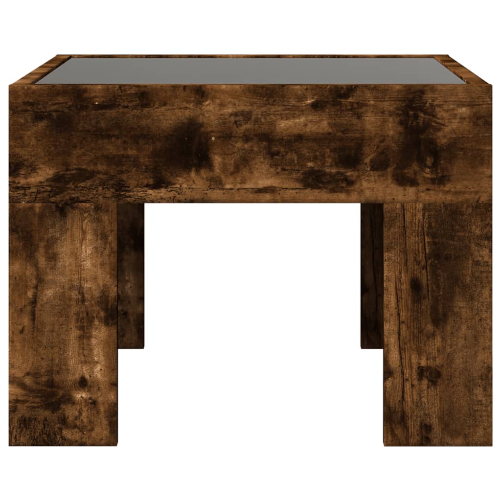 Table basse avec LED infini chêne fumé 40x40x30 cm - Tables basses