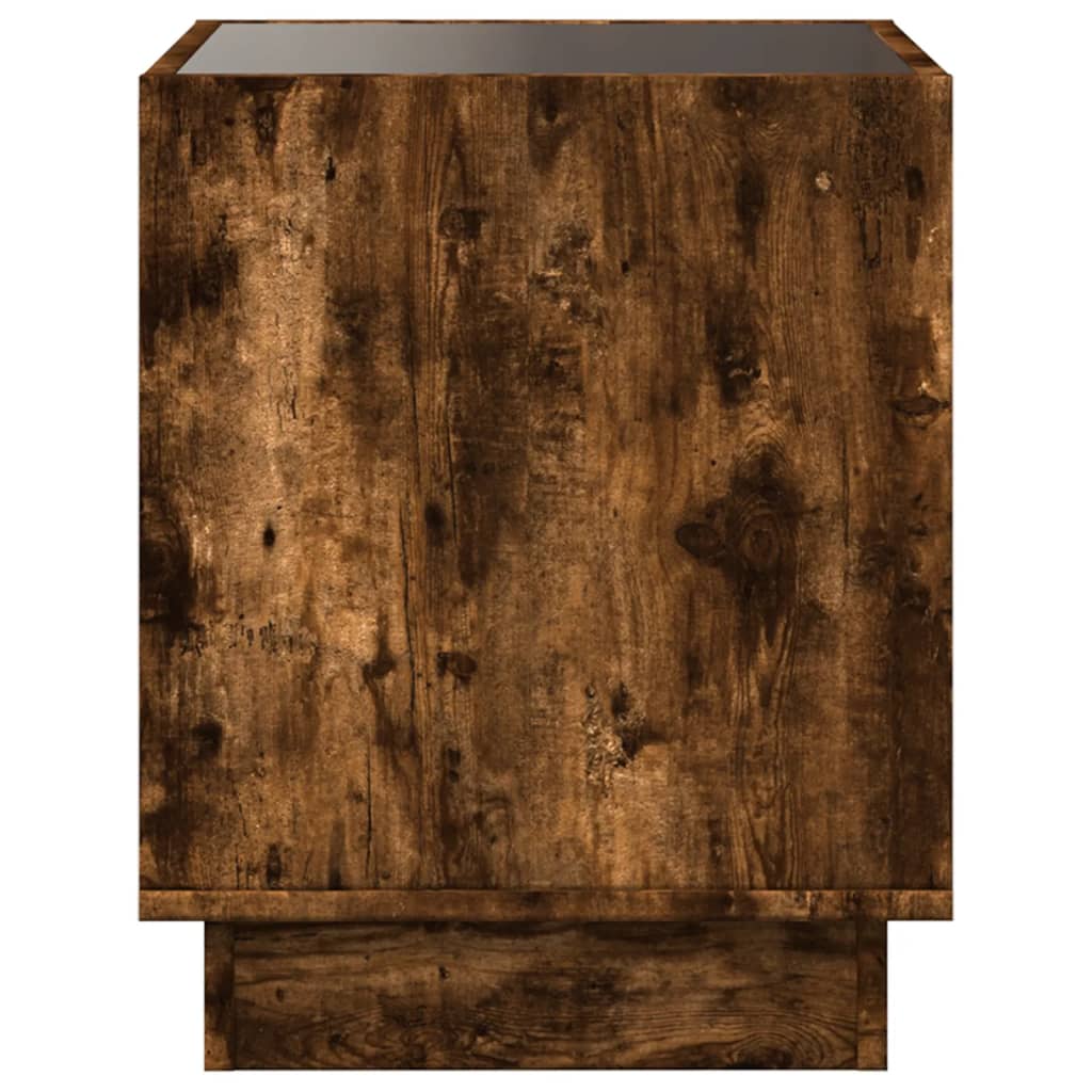 Table basse avec LED infini chêne fumé 40x40x50 cm - Tables basses