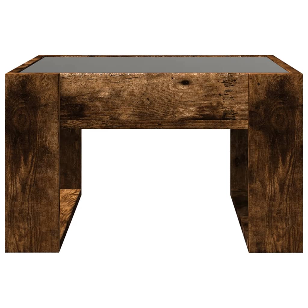 Table basse avec LED infini chêne fumé 50x53x30 cm - Tables basses