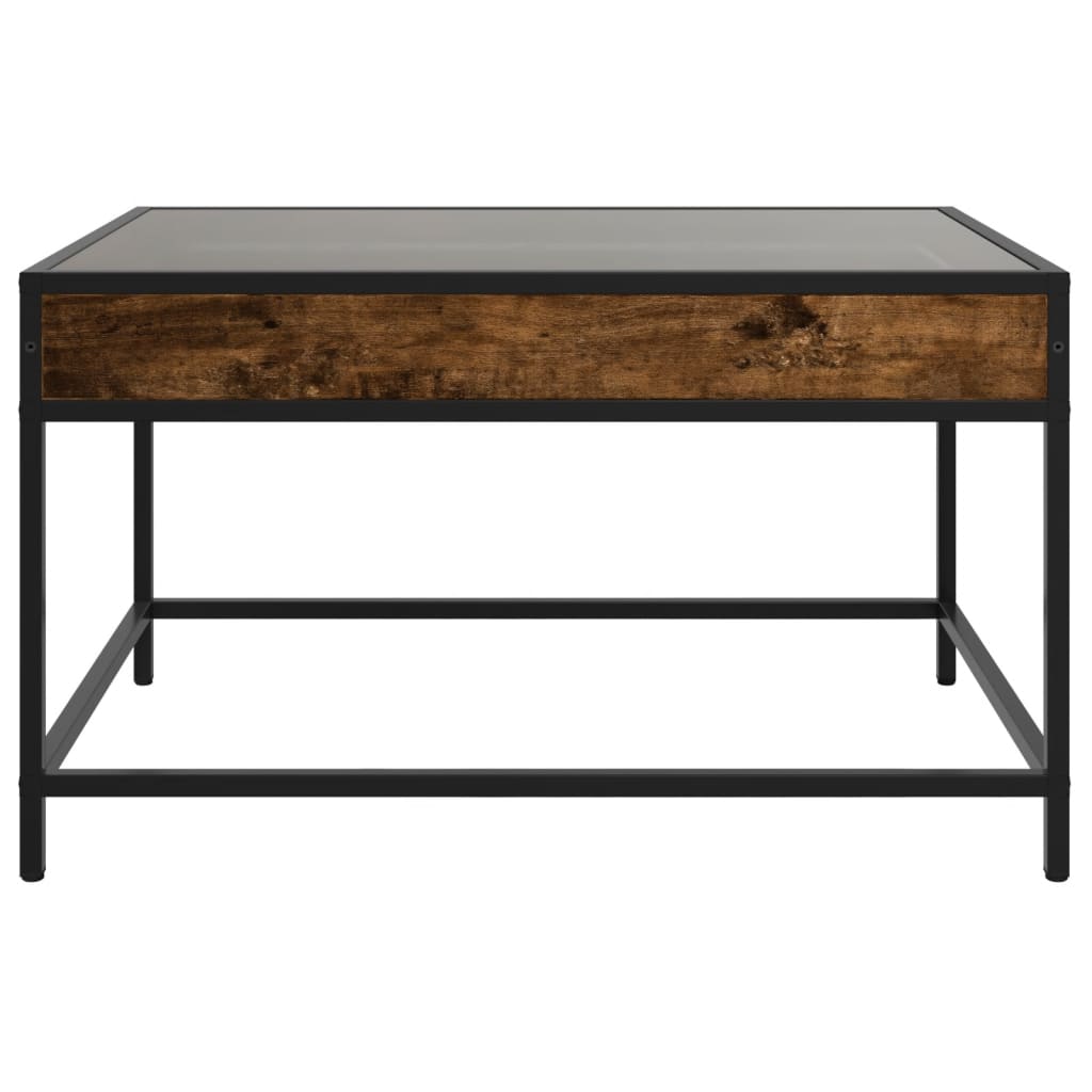 Table basse avec LED infini chêne fumé 70x50x41 cm - Tables basses