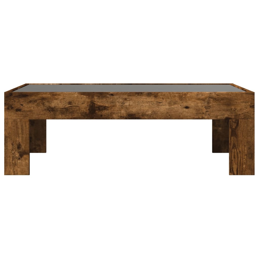 Table basse avec LED infini chêne fumé 90x50x30 cm - Tables basses