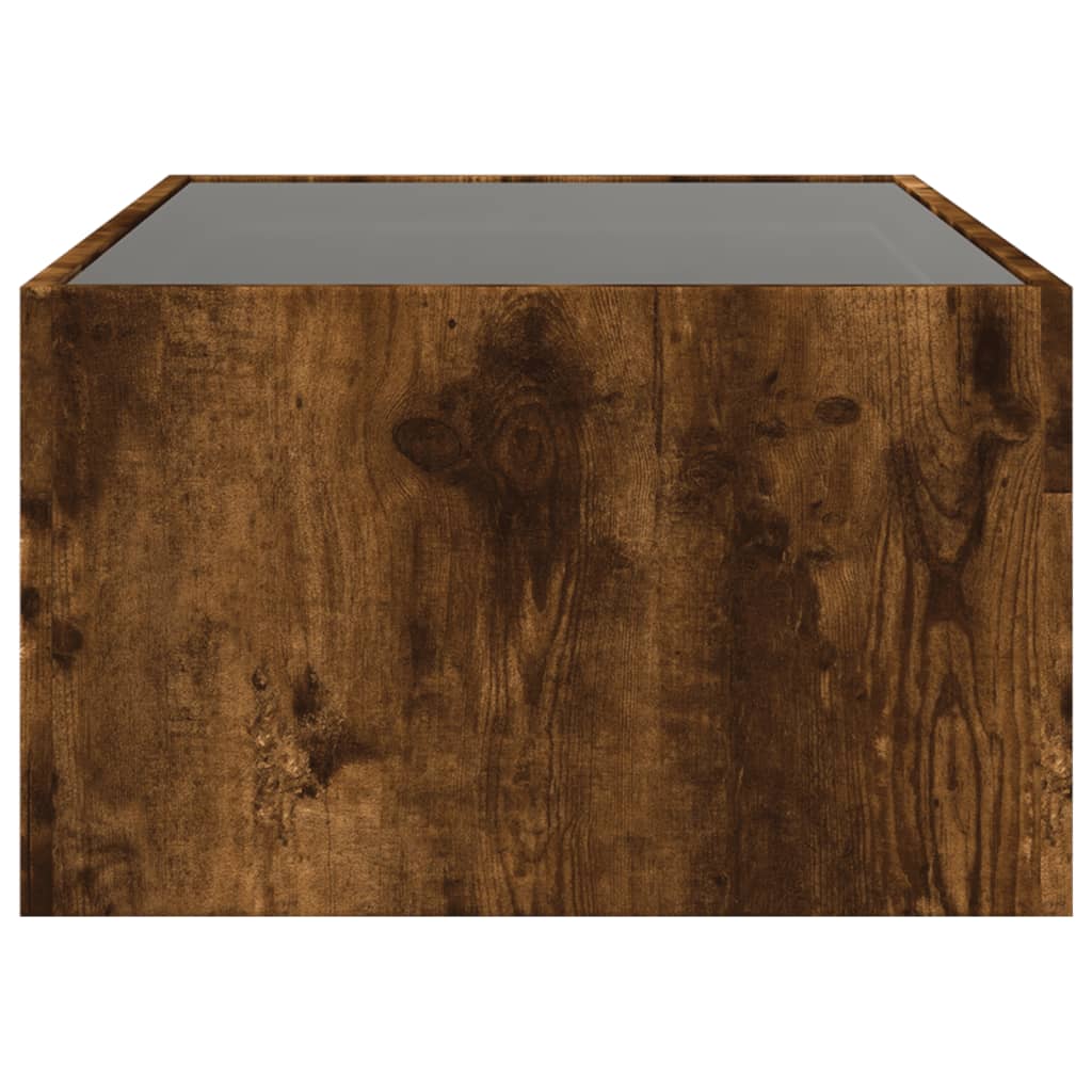 Table basse avec LED infini chêne fumé 90x50x30 cm - Tables basses