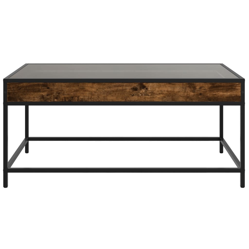Table basse avec LED infini chêne fumé 90x50x41 cm - Tables basses