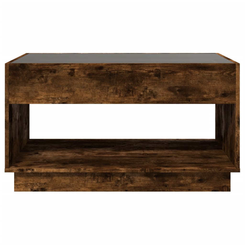 Table basse avec LED infini chêne fumé 90x50x50 cm - Tables basses