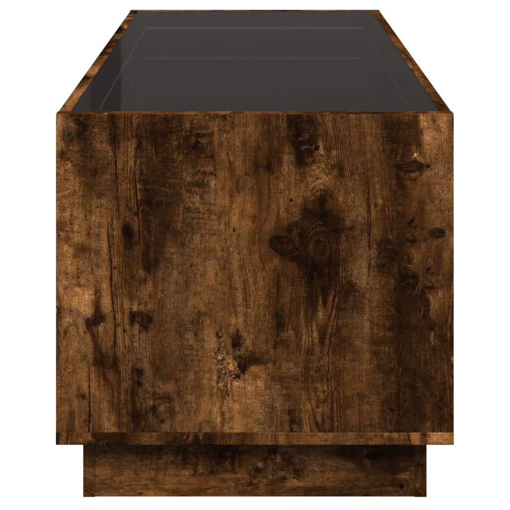 Table basse avec LED infini chêne fumé 90x50x50 cm - Tables basses