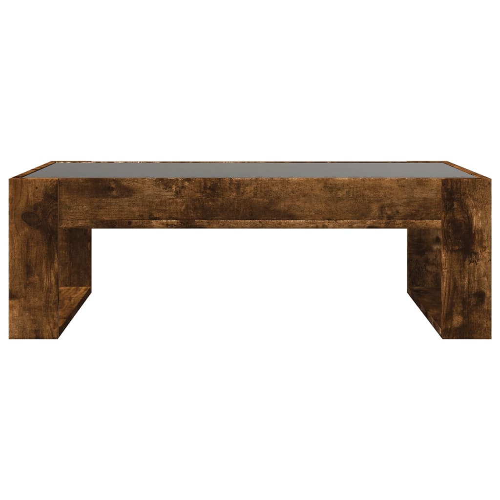 Table basse avec LED infini chêne fumé 90x53x30 cm - Tables basses