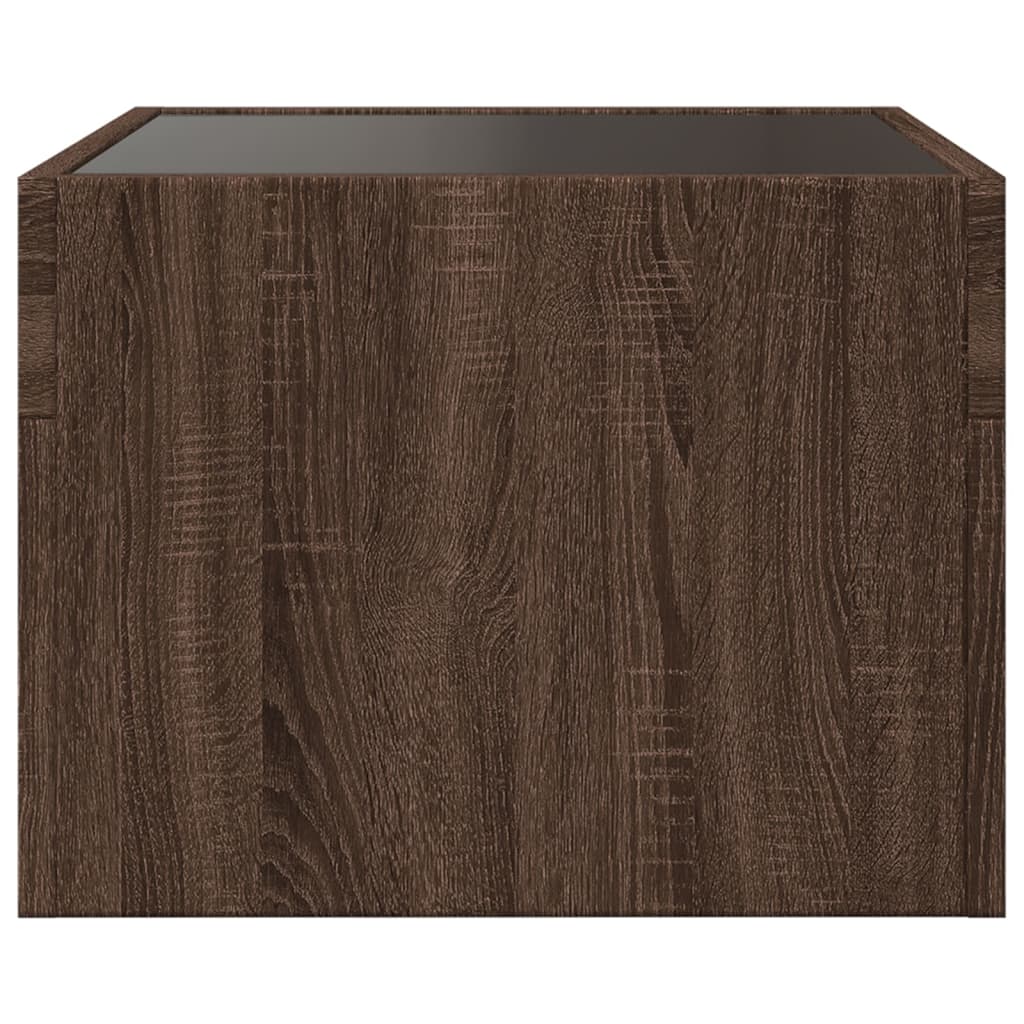 Table basse avec LED infini chêne marron 40x40x30 cm - Tables basses