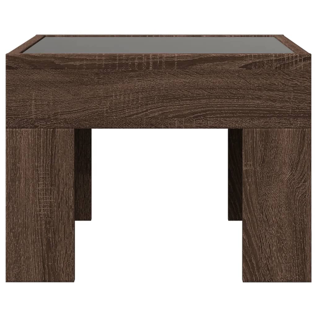 Table basse avec LED infini chêne marron 40x40x30 cm - Tables basses
