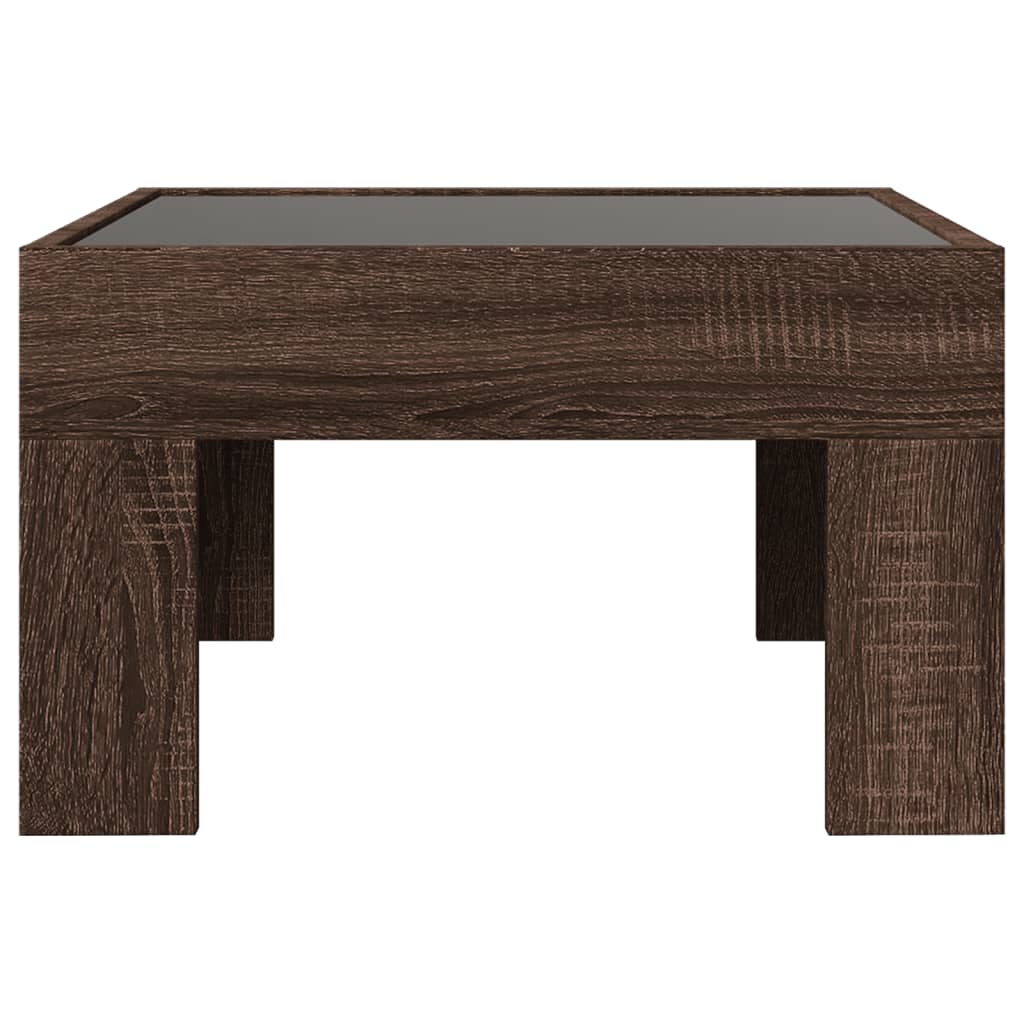 Table basse avec LED infini chêne marron 50x50x30 cm - Tables basses
